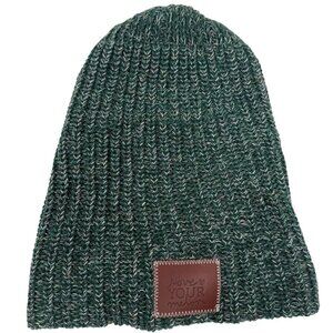 Love Your Melon Beanie Green Speckled Columbia Knit Hat Made In USA Cotton Blend